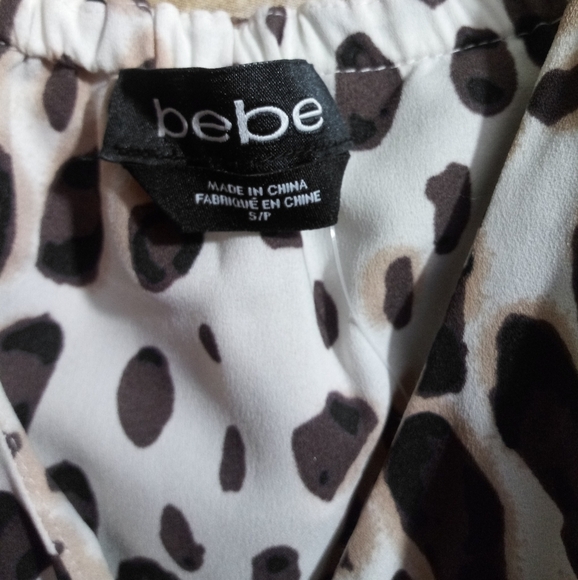 bebe cheetah print romper with gold trim - Picture 2 of 8